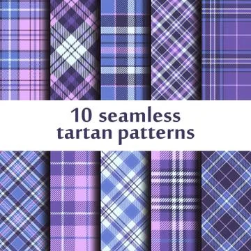 Set of seamless tartan patterns Stock Illustration