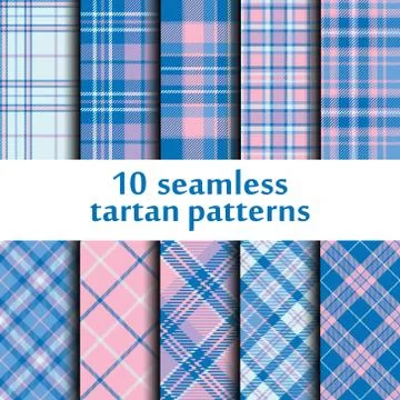Set of seamless tartan patterns Stock Illustration