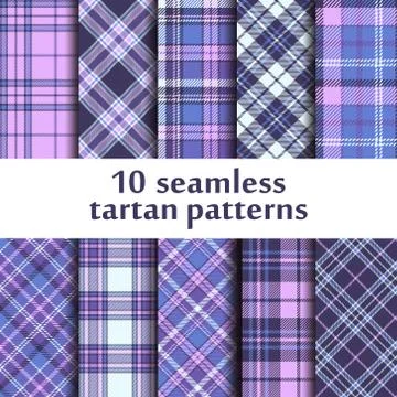 Set of seamless tartan patterns Stock Illustration