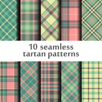 Set of seamless tartan patterns Stock Illustration