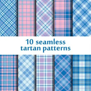 Set of seamless tartan patterns Stock Illustration
