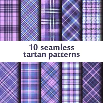 Set of seamless tartan patterns Stock Illustration