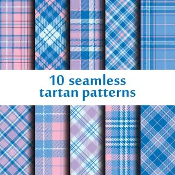 Set of seamless tartan patterns Stock Illustration
