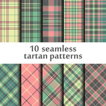 Set of seamless tartan patterns Stock Illustration