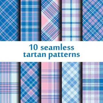 Set of seamless tartan patterns Stock Illustration