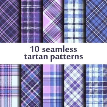 Set of seamless tartan patterns Stock Illustration