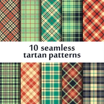 Set of seamless tartan patterns Stock Illustration