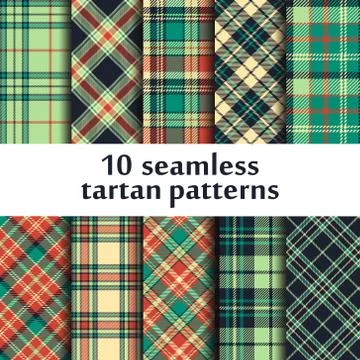 Set of seamless tartan patterns Stock Illustration