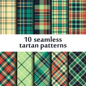Set of seamless tartan patterns Stock Illustration