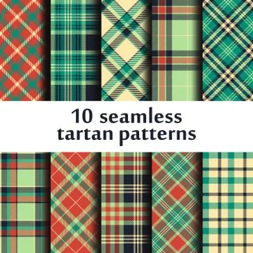 Set of seamless tartan patterns Stock Illustration