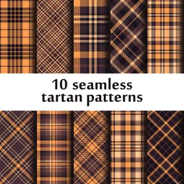 Set of seamless tartan patterns Stock Illustration