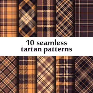 Set of seamless tartan patterns Stock Illustration