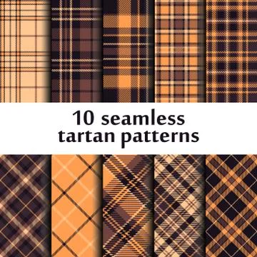 Set of seamless tartan patterns Stock Illustration