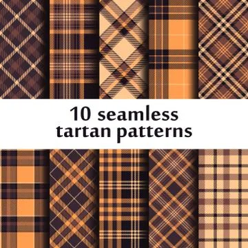 Set of seamless tartan patterns Stock Illustration