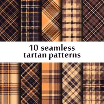 Set of seamless tartan patterns Stock Illustration