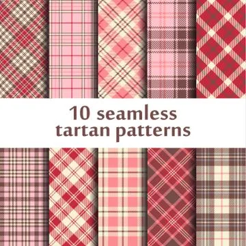 Set of seamless tartan patterns Stock Illustration