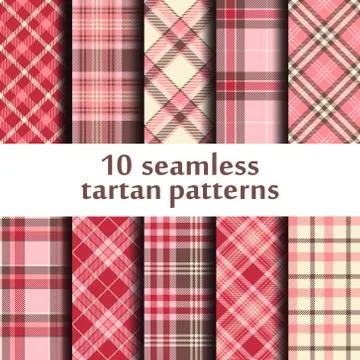 Set of seamless tartan patterns Stock Illustration