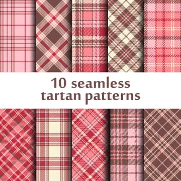 Set of seamless tartan patterns Stock Illustration