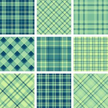 Set of seamless tartan patterns Stock Illustration