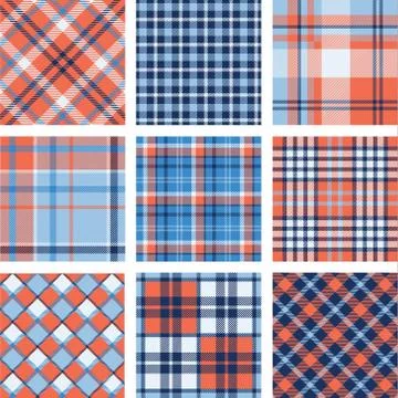 Set of seamless tartan patterns Stock Illustration