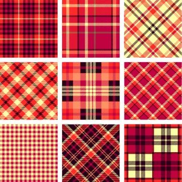 Set of seamless tartan patterns Stock Illustration