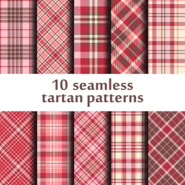 Set of seamless tartan patterns Stock Illustration