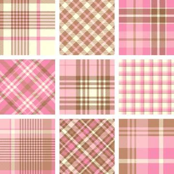 Set of seamless tartan patterns Stock Illustration