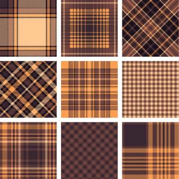 Set of seamless tartan patterns Stock Illustration