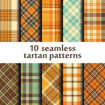 Set of seamless tartan patterns Stock Illustration