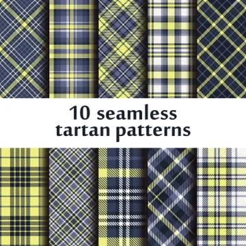 Set of seamless tartan patterns Stock Illustration