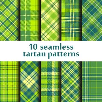 Set of seamless tartan patterns 库存插图