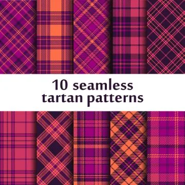 Set of seamless tartan patterns Stock Illustration