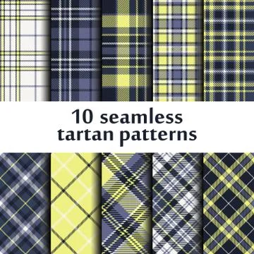 Set of seamless tartan patterns Stock Illustration