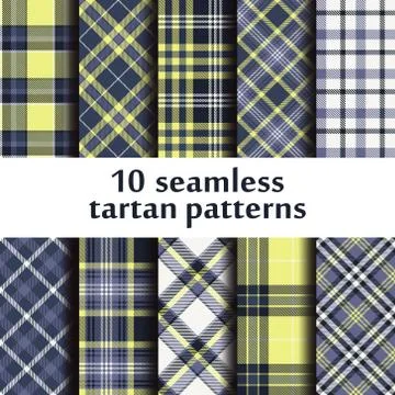 Set of seamless tartan patterns Stock Illustration