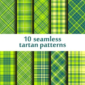 Set of seamless tartan patterns Stock Illustration