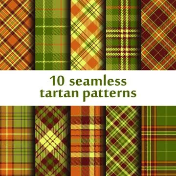 Set of seamless tartan patterns Stock Illustration