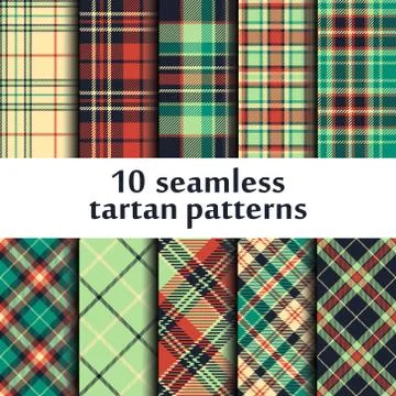 Set of seamless tartan patterns Stock Illustration