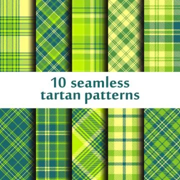 Set of seamless tartan patterns Stock Illustration