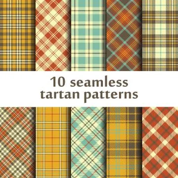 Set of seamless tartan patterns Stock Illustration