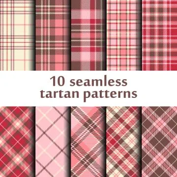 Set of seamless tartan patterns Stock Illustration