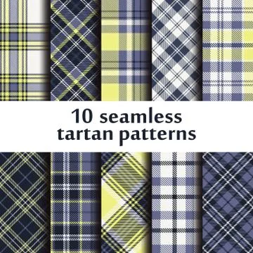 Set of seamless tartan patterns Stock Illustration