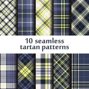 Set of seamless tartan patterns Stock Illustration