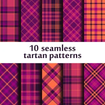 Set of seamless tartan patterns Stock Illustration