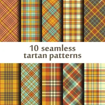 Set of seamless tartan patterns Stock Illustration