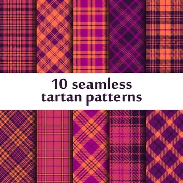 Set of seamless tartan patterns Stock Illustration