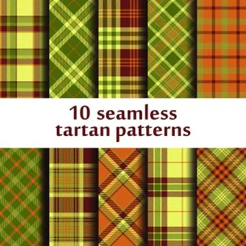 Set of seamless tartan patterns Stock Illustration