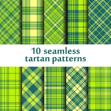 Set of seamless tartan patterns Stock Illustration