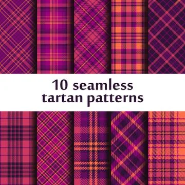 Set of seamless tartan patterns Stock Illustration