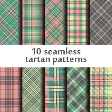 Set of seamless tartan patterns Stock Illustration