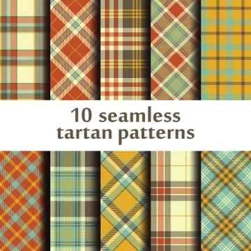 Set of seamless tartan patterns Illustrazione stock